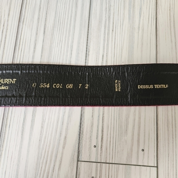 Yves Saint Laurent Rive Gauche Woven Cinch Waist Belt in Pink Size 28 - Picture 5 of 9